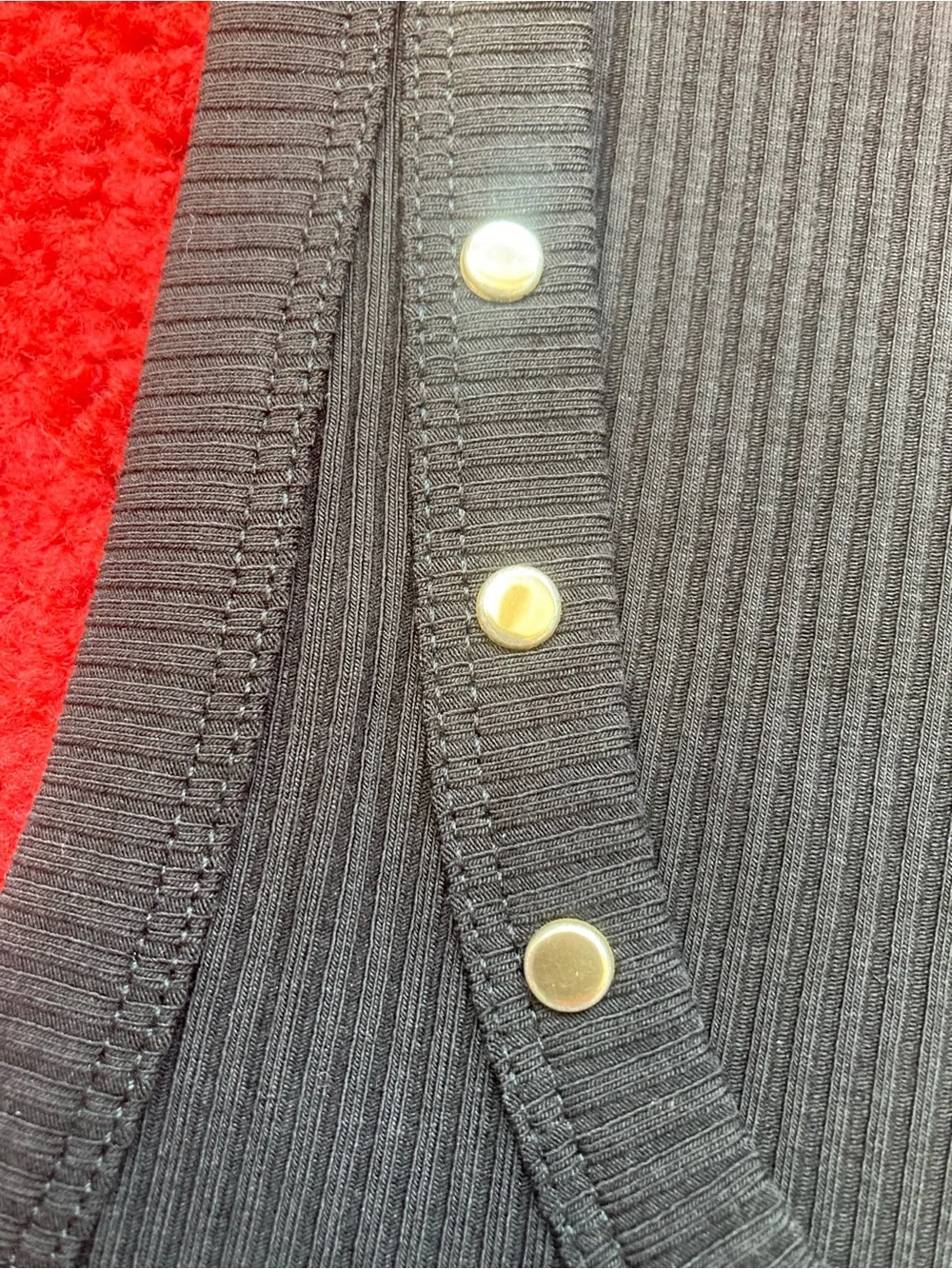 Michael Kors Black Ribbed Tank with Gold Stud Trim Women’s XS